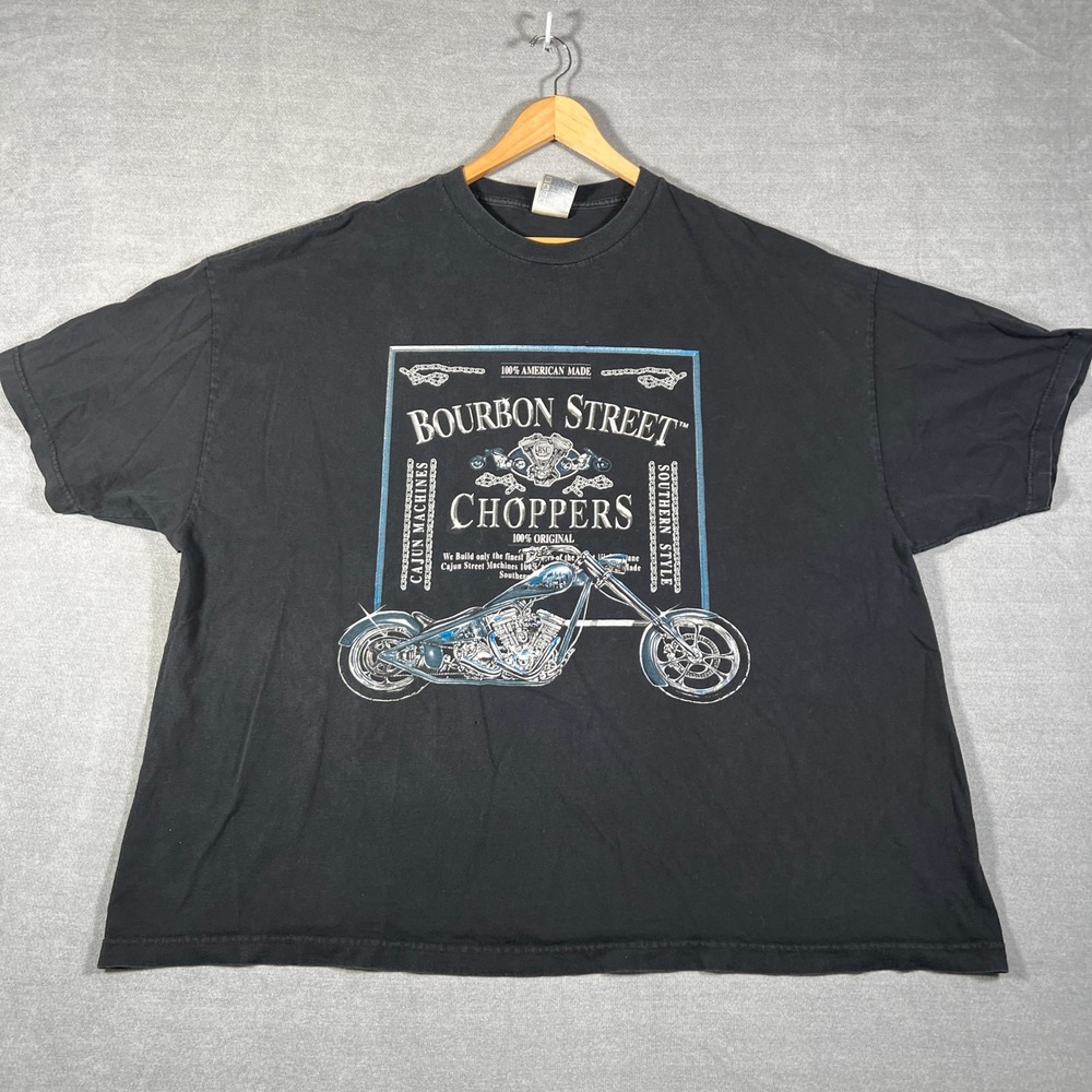 Bourbon Street Choppers Graphic Tee Short Sleeve T-Shirt Mens 3XL Black Cotton